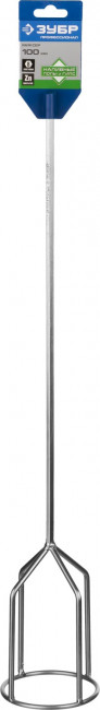 Миксер ЗУБР "ПРОФЕССИОНАЛ" для гипсовых смесей и наливных полов, шестигранный хвостовик, оцинкованный, на подвеске, 100х590мм,  ( 06035-10-59_z02 )