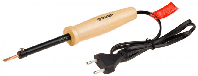 Электропаяльник ЗУБР "МАСТЕР" с деревянной рукояткой и долговечным жалом, форма клин, 40Вт,  ( 55405-40_z01 ) Электропаяльник ЗУБР "МАСТЕР" с деревянной рукояткой и долговечным жалом, форма клин, 40Вт,  ( 55405-40_z01 )