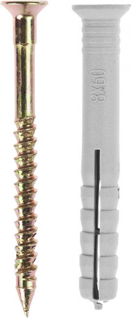 Дюбель-гвоздь полипропиленовый, потайный бортик, 6 x 50 мм, 105 шт, ЗУБР,  ( 4-301345-06-050 )