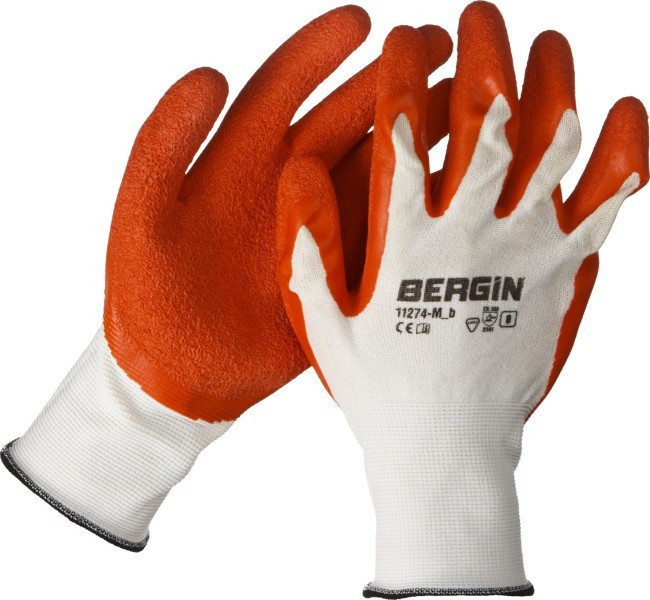 Перчатки ЗУБР "МАСТЕР" трикотажные, с рельефным латексным покрытием, размер M (8),  ( 11274-M )