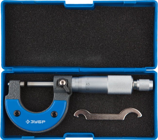 Микрометр ЗУБР "ЭКСПЕРТ" гладкий механический, МК 25, диапозон 0-25мм, шаг измерения 0,01мм , ( 34480-25_z01 ) Микрометр ЗУБР "ЭКСПЕРТ" гладкий механический, МК 25, диапозон 0-25мм, шаг измерения 0,01мм , ( 34480-25_z01 )