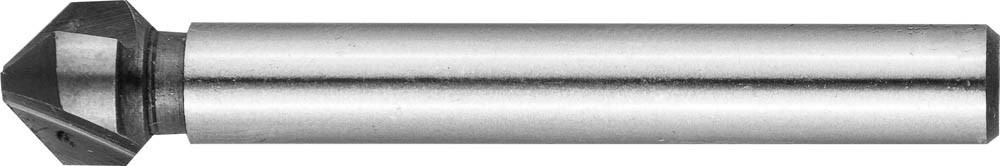 Зенкер ЗУБР "ЭКСПЕРТ" конусный с 3-я реж. кромками, сталь P6M5, d 6,3х45мм, цилиндрич.хв. d 5мм, для раззенковки М3,  ( 29730-3 )