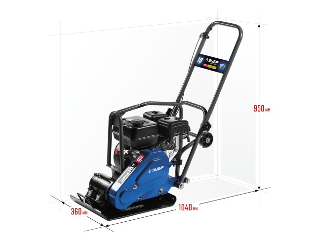 Виброплита бензиновая, 10 кН, ЗУБР Профессионал,  ( ЗВПБ-10 Г )