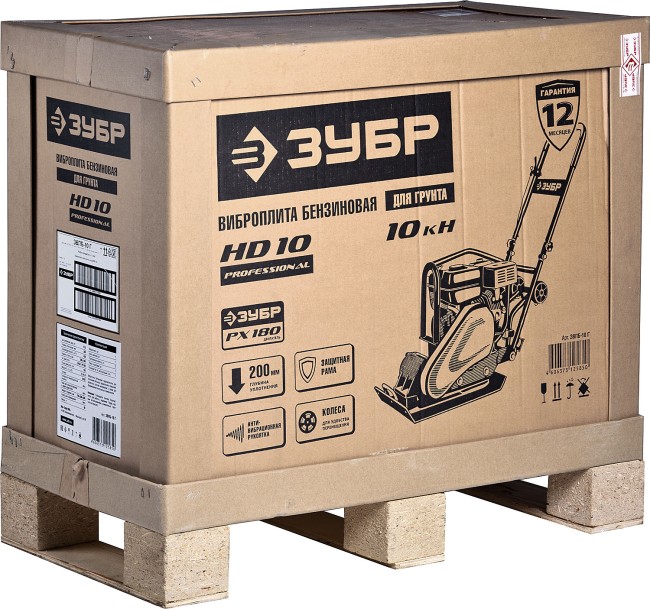 Виброплита бензиновая, 10 кН, ЗУБР Профессионал,  ( ЗВПБ-10 Г )