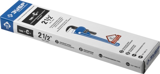 Ключ трубный разводной ЗУБР "ПРОФЕССИОНАЛ", Сr-V, 450мм / 2,5",  ( 27339-3_z01 )