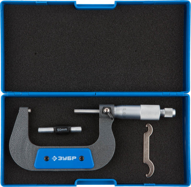 Микрометр ЗУБР "ЭКСПЕРТ" гладкий механический, МК 75, диапозон 50-75мм, шаг измерения 0,01мм , ( 34480-75_z01 ) Микрометр ЗУБР "ЭКСПЕРТ" гладкий механический, МК 75, диапозон 50-75мм, шаг измерения 0,01мм , ( 34480-75_z01 )