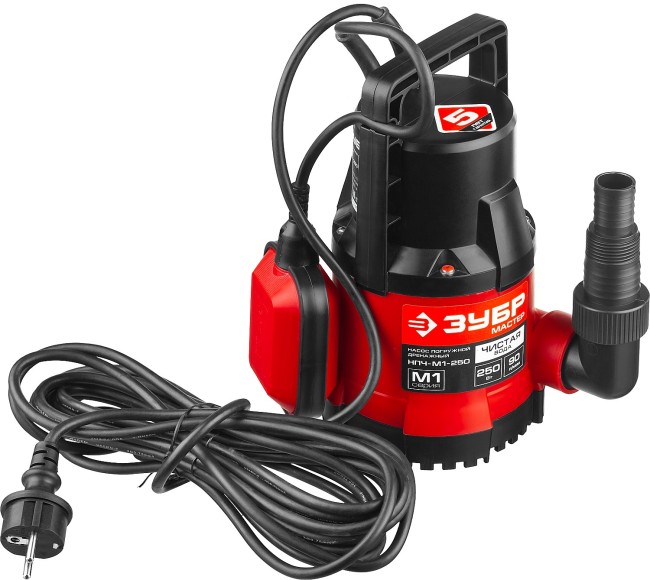 Насос М1 погружной, ЗУБР НПЧ-М1-250, дренажный для чистой воды (диаметр частиц до 5 мм), 250Вт, пропуск. способ. 90л/мин, напор 6м, провод 7м, ( НПЧ-М1-250 ) Насос М1 погружной, ЗУБР НПЧ-М1-250, дренажный для чистой воды (диаметр частиц до 5 мм), 250Вт, пропуск. способ. 90л/мин, напор 6м, провод 7м, ( НПЧ-М1-250 )