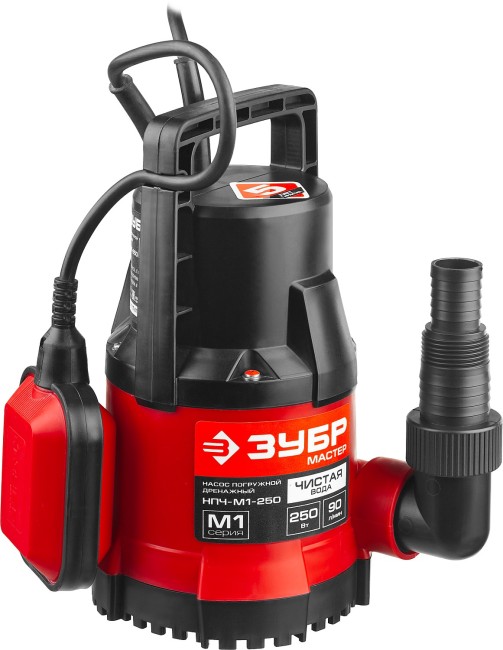 Насос М1 погружной, ЗУБР НПЧ-М1-250, дренажный для чистой воды (диаметр частиц до 5 мм), 250Вт, пропуск. способ. 90л/мин, напор 6м, провод 7м, ( НПЧ-М1-250 ) Насос М1 погружной, ЗУБР НПЧ-М1-250, дренажный для чистой воды (диаметр частиц до 5 мм), 250Вт, пропуск. способ. 90л/мин, напор 6м, провод 7м, ( НПЧ-М1-250 )