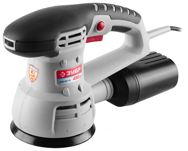 Машина орбитально-шлифовальная, ЗУБР ЗОШМ-450-125, 125 мм, Velcro, 5000-13000 об/мин, эксцентр. ход, 450 Вт,  ( ЗОШМ-450-125 )