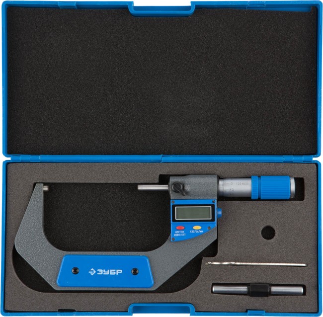 Микрометр ЗУБР "ЭКСПЕРТ" гладкий цифровой, МКЦ 100, диапазон 75-100мм, шаг измерения 0,001мм , ( 34482-100 ) Микрометр ЗУБР "ЭКСПЕРТ" гладкий цифровой, МКЦ 100, диапазон 75-100мм, шаг измерения 0,001мм , ( 34482-100 )