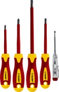 Набор: Отвертки SL 3, 5 / PH 1, 2, тестер 100-250 В, ЗУБР "ПРОФЕССИОНАЛ" 25265, в коробке, 5 предметов ( 25265 )