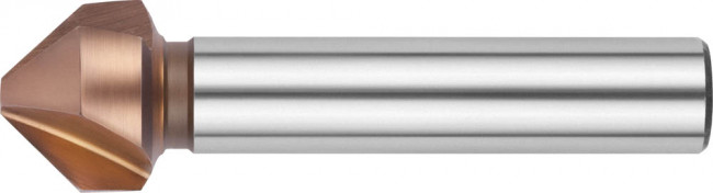 Зенкер ЗУБР "ЭКСПЕРТ" конусный с 3-я реж. кром.ст.P6M5 с Co покрыт.d 16,5х60 мм,цилиндр хвост.d 10мм, для раззенков.М8 ,  ( 29732-8 )