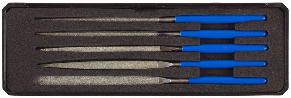 Набор ЗУБР "ЭКСПЕРТ" Надфили с алмазным напылением в пластиковом боксе, P 140, 140х75мм, 5 предметов,  ( 33388-140-H5 )