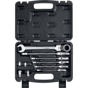 Набор комбинированных гаечных ключей трещоточных шарнирных с адаптерами, 10 шт, 8 - 19 мм, ЗУБР, ( 27102-H10 ) Набор комбинированных гаечных ключей трещоточных шарнирных с адаптерами, 10 шт, 8 - 19 мм, ЗУБР, ( 27102-H10 )