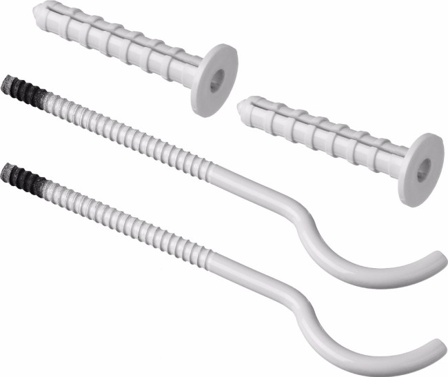 Кронштейн для радиаторов штыревой, круглый, 8х175 мм, с полимерным покрытием, в комплекте с дюбелем, 2 шт, ЗУБР Мастер 311206,  ( 311206 )