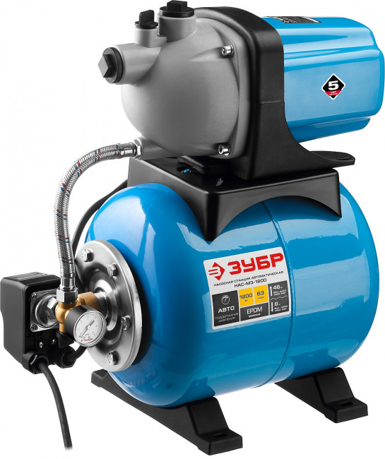 Станция насосная ЗУБР "МАСТЕР" М3 автоматическая, 1200 Вт, пропускная способность 63 л/мин, напор 46 м, бак 20 л, ( НАС-М3-1200 ) Станция насосная ЗУБР "МАСТЕР" М3 автоматическая, 1200 Вт, пропускная способность 63 л/мин, напор 46 м, бак 20 л, ( НАС-М3-1200 )