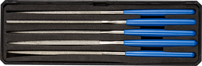 Набор ЗУБР "ЭКСПЕРТ" Надфили с алмазным напылением в пластиковом боксе, P 140, 160х80мм, 5 предметов,  ( 33388-160-H5 )