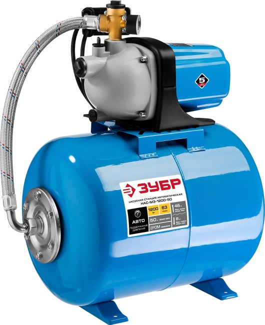 Станция насосная ЗУБР "МАСТЕР" М3 автоматическая, 1200Вт, пропускная способность 63л/мин, напор 46м, бак 50л, ( НАС-М3-1200-50 ) Станция насосная ЗУБР "МАСТЕР" М3 автоматическая, 1200Вт, пропускная способность 63л/мин, напор 46м, бак 50л, ( НАС-М3-1200-50 )