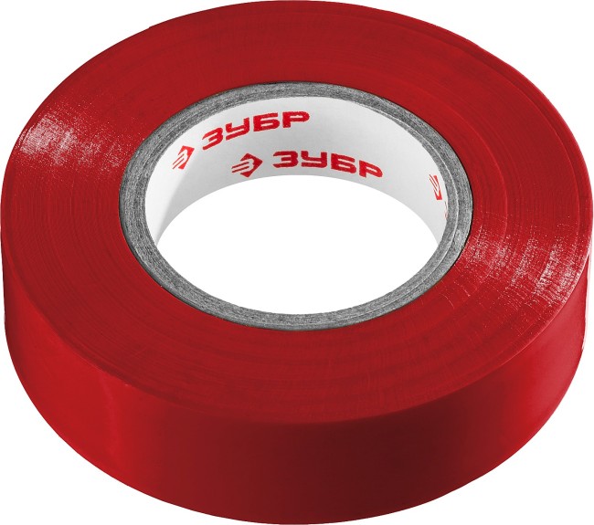 ЗУБР Электрик-20 Изолента ПВХ, не поддерживает горение, 20м (0,16x19мм), красная , 1234-3_z02