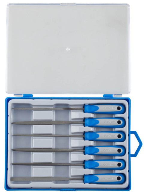 Набор ЗУБР "ЭКСПЕРТ" Надфили, двухкомпонентная ручка, насечка 0=драчевая, 100мм, 6шт ,  ( 16020-0-H6 )