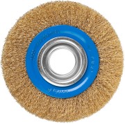 ЗУБР "ПРОФЕССИОНАЛ". Щетка дисковая для точильно-шлифовального станка, витая стальная латунирован проволока 0,3мм, 150х32мм,  ( 35186-150_z01 )