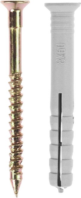 Дюбель-гвоздь полипропиленовый, потайный бортик, 6 x 80 мм, 5 шт, ЗУБР,  ( 4-301346-06-080 )