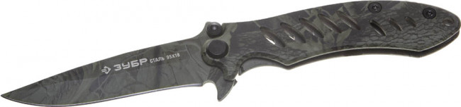 Нож ЗУБР "ЭКСПЕРТ" ОХОТНИК складной цельнометаллический, 205мм/лезвие 90мм,  ( 47702_z01 )