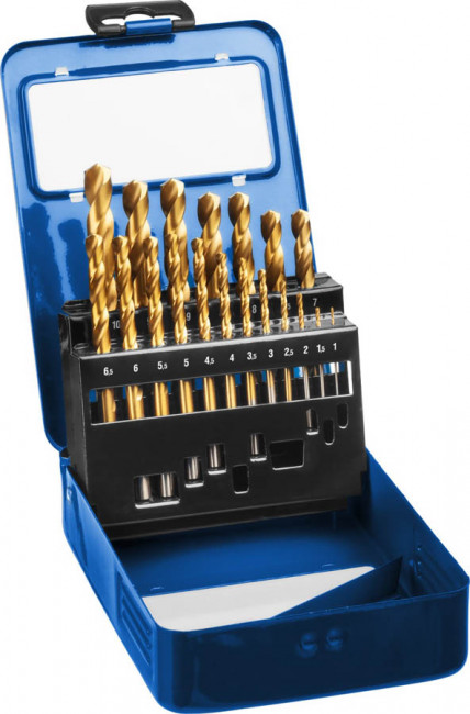 ЗУБР КОБАЛЬТ 19шт(1-10мм), Набор сверл по металлу, сталь Р6М5К5, класс А, мет.бокс ( 29626-H19 )