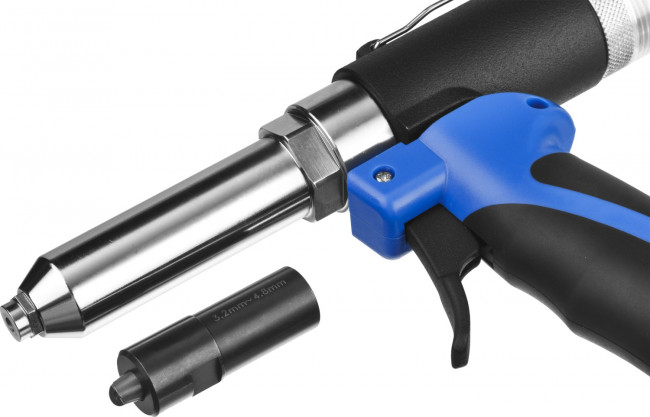 Заклепочник ЗУБР пневматический, корпус из композит материал, для заклепок из нерж стали, 2,4-3,2-4-4,8-6-6,4мм, ( 31287-64 ) Заклепочник ЗУБР пневматический, корпус из композит материал, для заклепок из нерж стали, 2,4-3,2-4-4,8-6-6,4мм, ( 31287-64 )