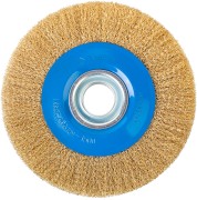 ЗУБР "ПРОФЕССИОНАЛ". Щетка дисковая для точильно-шлифовального станка, витая стальная латунирован проволока 0,3мм, 200х32мм,  ( 35186-200_z01 )