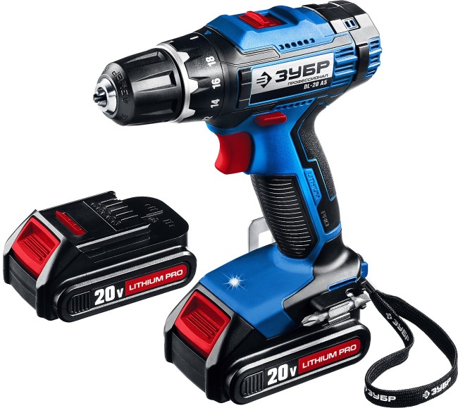 DL-20 дрель-шуруповерт, 2 АКБ, в кейсе, ЗУБР Профессионал,  ( DL-20 A5 )
