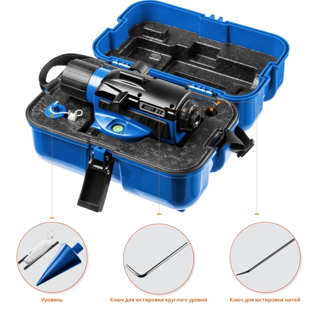 Оптический нивелир НОП-32 увеличение 32Х рабочий диапазон 120 м, ЗУБР Профессионал,  ( 34916 )