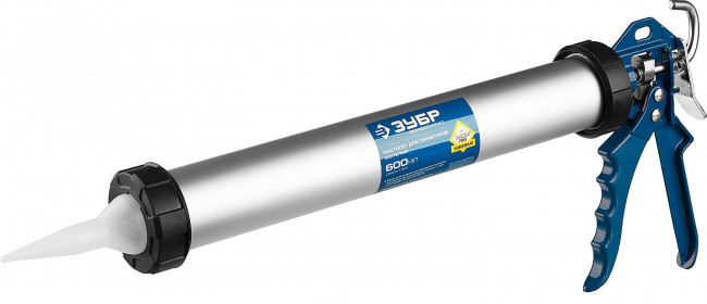 Пистолет для герметика ЗУБР "ПРОФЕССИОНАЛ", закрытый, алюминиевый корпус, 600мл,  ( 06633-60 )