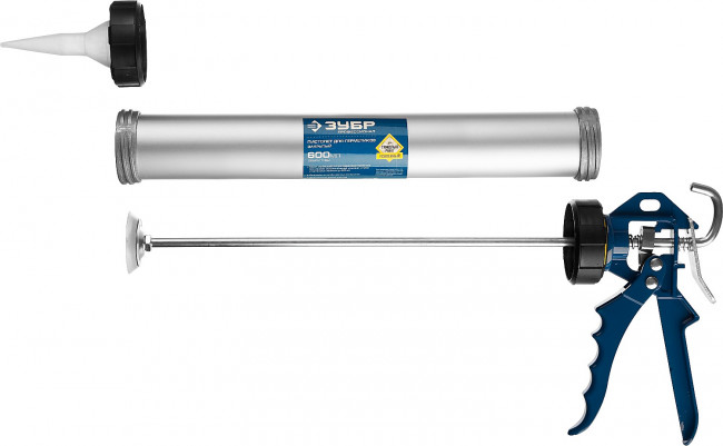 Пистолет для герметика ЗУБР "ПРОФЕССИОНАЛ", закрытый, алюминиевый корпус, 600мл,  ( 06633-60 )