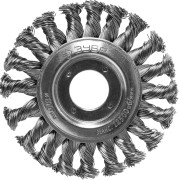 ЗУБР "ПРОФЕССИОНАЛ". Щетка дисковая для УШМ, плетеные пучки стальной проволоки 0,5мм, 100х22мм,  ( 35190-100_z02 )