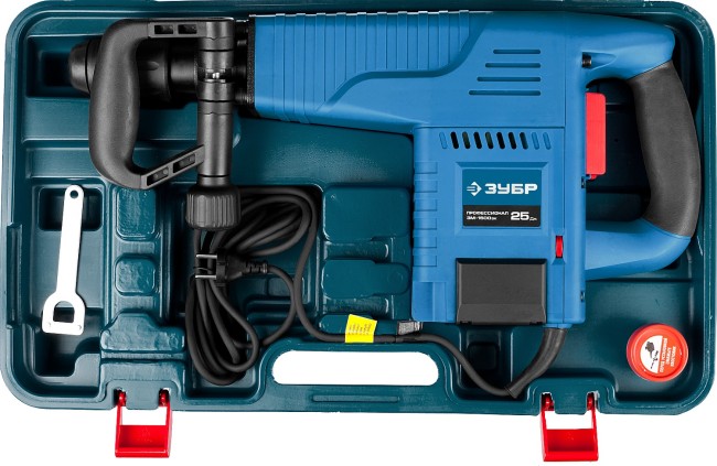 Молоток отбойный "Бетонолом", ЗУБР Профессионал, SDS-Max, 25 Дж, 10 кг, 900-2100 уд/мин, 1500 Вт, кейс,  ( ЗМ-1500ЭК )