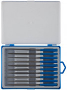 Набор ЗУБР "ЭКСПЕРТ" Надфили, пластмассовая ручка, насечка 2=бархатная, 100мм, 10шт,  ( 16021-2-H10 )