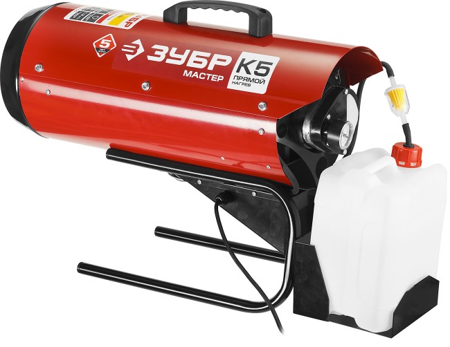 Пушка дизельная тепловая, ЗУБР ДП-К5-15000, 220 В, 14 кВт, 300 м.куб/час, 5 л, 1.3 кг/ч,  ( ДП-К5-15000 )