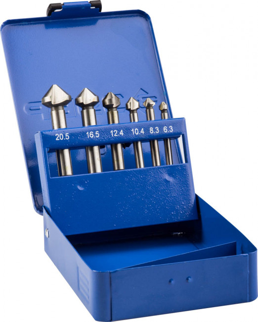 Набор ЗУБР Зенкеры "ЭКСПЕРТ" конусные с 3-я реж. кромками, сталь P6M5, для раззенковки М3, М4, М5, М6, М8, М10,  ( 29730-H6 )