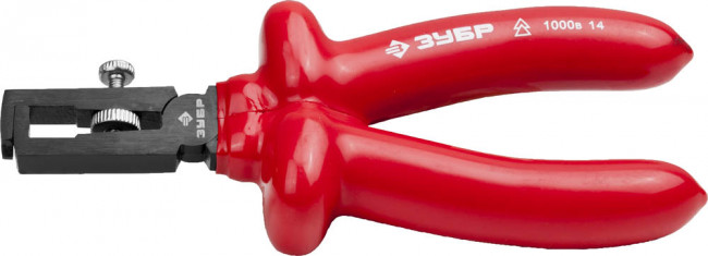 Пассатижи "ЭЛЕКТРИК" диэлектр., до~1000В, маслобензостойкая рукоятка, d до 5мм, S поперечн сеч кабеля до 10мм2, 160мм, ЗУБР Мастер 2214-9-16,  ( 2214-9-16_z02 )