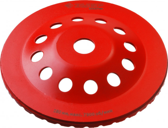 Чашка алмазная шлифовальная по бетону ЗУБР "МАСТЕР" сегментированная, 180мм,  ( 33375-180 )