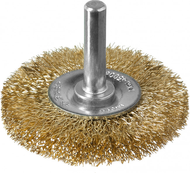 ЗУБР "ПРОФЕССИОНАЛ". Щетка дисковая для дрели, витая латунированная стальная проволока 0,3мм, 50мм,  ( 3520-050_z02 )