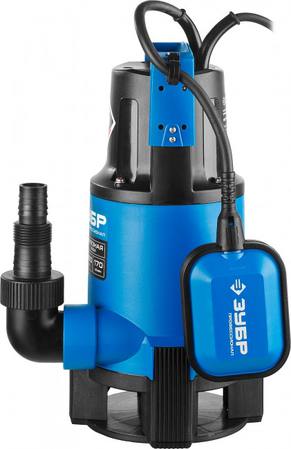 Насос Т3 погружной, ЗУБР Профессионал НПГ-Т3-550, дренаж. для грязной воды (d частиц до 35мм), 550Вт, пропуск способн 170л/мин, напор 7м, провод 10м,  ( НПГ-Т3-550 )