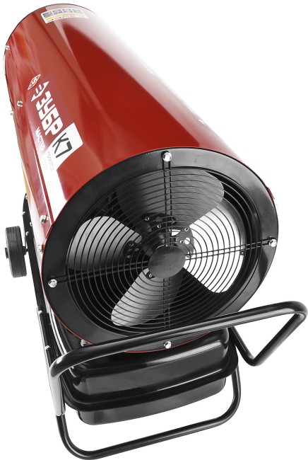 Пушка ЗУБР "МАСТЕР" дизельная тепловая, 220В, 65,0кВт, 1600 м.куб/час, 55,5л, 6,0кг/ч, дисплей, подкл. внешн термост, продувка, датчик уровня топлива,  ( ДП-К7-65000-Д )