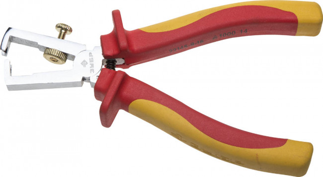 Пассатижи "ПРОФИЭЛЕКТРИК", диэлектр, маслобенз рукоятка, до~1000В, d до 5мм, S поперечн сеч кабеля до 10мм2, 160мм, ЗУБР 22145-9-16,  ( 22145-9-16 )