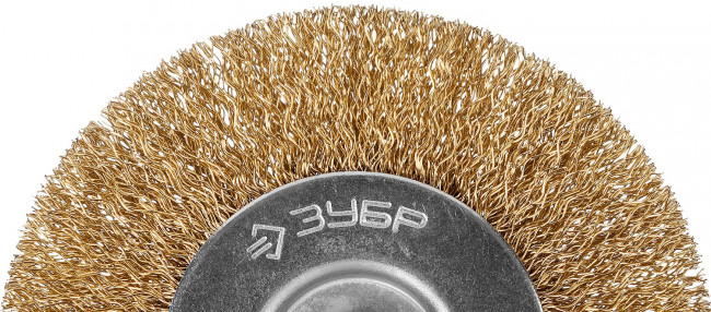 ЗУБР "ПРОФЕССИОНАЛ". Щетка дисковая для дрели, витая латунированная стальная проволока 0,3мм, 63мм,  ( 3520-063_z02 )