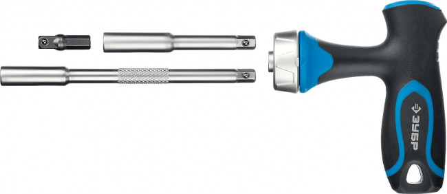 Набор ЗУБР "ПРОФЕССИОНАЛ": Отвертка реверсив с Т-образной рукоят, насадки, CrMo, рукоят с отсеком для хранения бит, 38 предмет,  ( 25351-H38 )