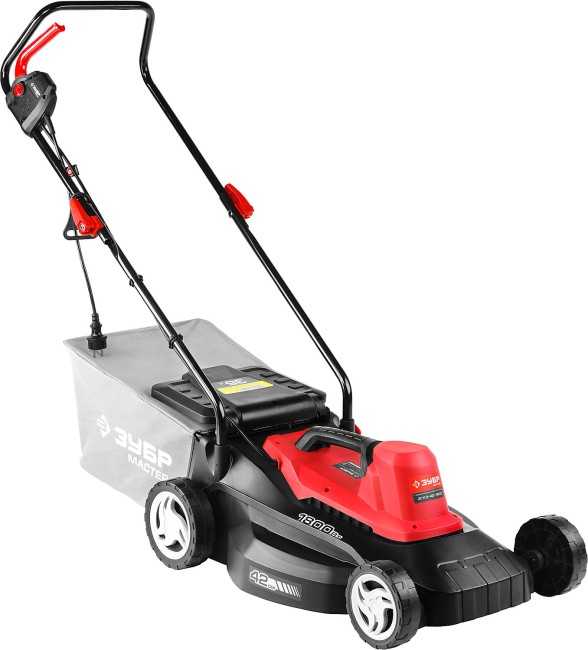 Газонокосилка электрическая, ЗУБР, роторная, ш/с 420 мм, центр. регулировка высоты 25-75 мм, травосборник 35 л, 1800 Вт, ( ЗГКЭ-42-1800 ) Газонокосилка электрическая, ЗУБР, роторная, ш/с 420 мм, центр. регулировка высоты 25-75 мм, травосборник 35 л, 1800 Вт, ( ЗГКЭ-42-1800 )