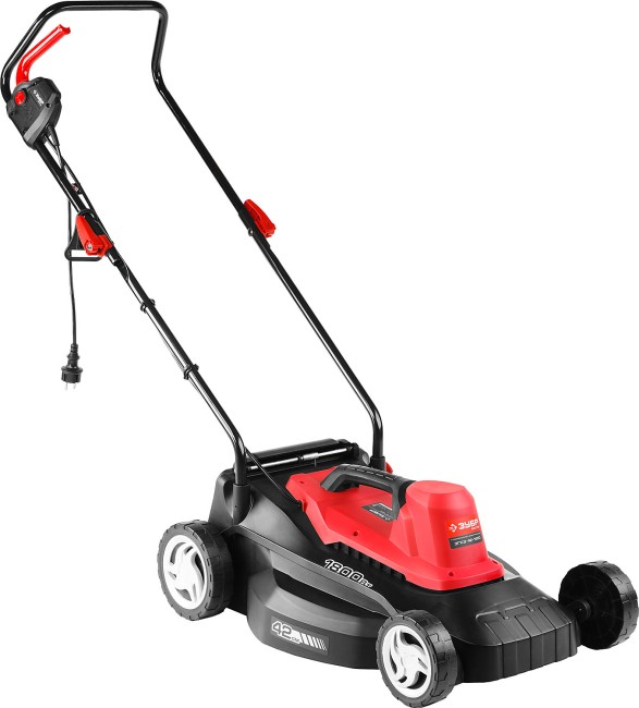 Газонокосилка электрическая, ЗУБР, роторная, ш/с 420 мм, центр. регулировка высоты 25-75 мм, травосборник 35 л, 1800 Вт, ( ЗГКЭ-42-1800 ) Газонокосилка электрическая, ЗУБР, роторная, ш/с 420 мм, центр. регулировка высоты 25-75 мм, травосборник 35 л, 1800 Вт, ( ЗГКЭ-42-1800 )