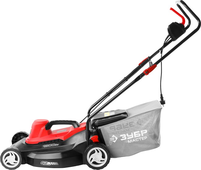 Газонокосилка электрическая, ЗУБР, роторная, ш/с 420 мм, центр. регулировка высоты 25-75 мм, травосборник 35 л, 1800 Вт, ( ЗГКЭ-42-1800 ) Газонокосилка электрическая, ЗУБР, роторная, ш/с 420 мм, центр. регулировка высоты 25-75 мм, травосборник 35 л, 1800 Вт, ( ЗГКЭ-42-1800 )